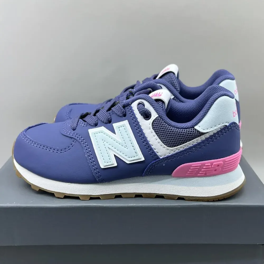 New Balance 574 Shoes Kids Size 12 US Blue Pink Running Comfort Low Sneakers